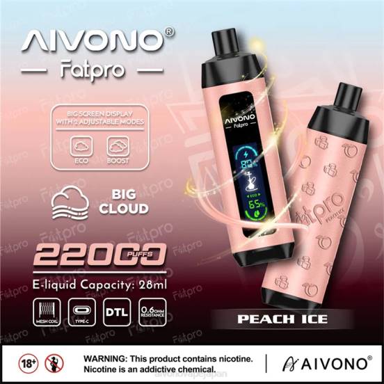ピーチアイス Aivono Fatpro 22000 08225 | Aivono Vape Japan